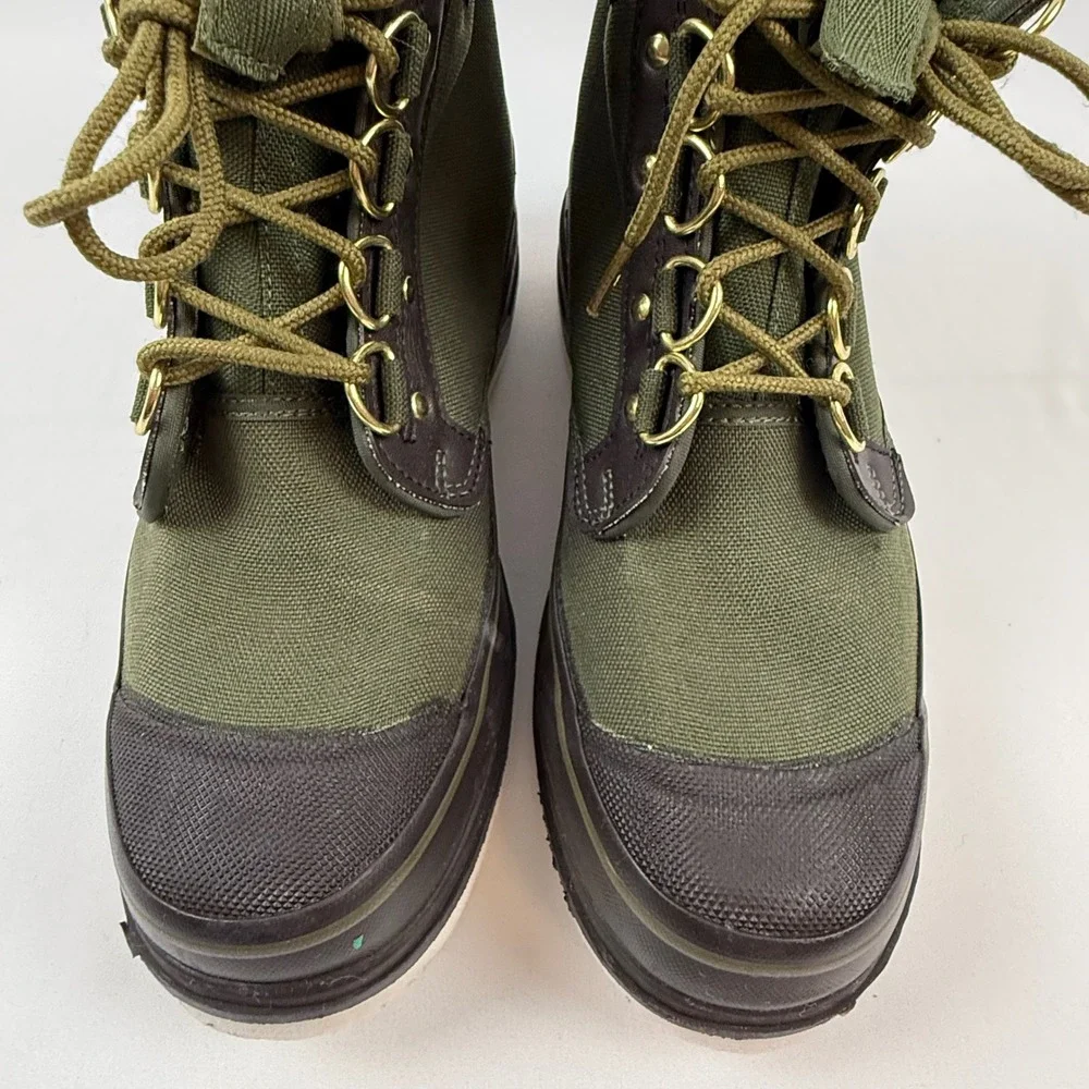 Orvis 2676 Mens Felt Sole Wading Boots Olive Green Canvas Fly Fishing Size 8